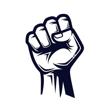 hand with a fist punching logo vector 2
