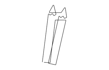 Web Pencil single line vector illustration, drawing isolated, single line vector illustration of pencil making a line. concept of education and art of one line drawing.