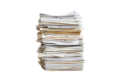 Pile of documents and papers transparent background