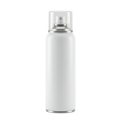 White cylindrical aerosol can of fixative spray, matte finish, translucent frosted cap, fine mist nozzle, pristine, isolated on seamless transparent background, perfectly diffused studio lighting, no