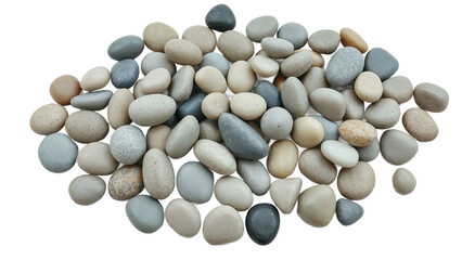 Pile of river rocks pebbles stone smooth zen garden decoration background stock on transparent background