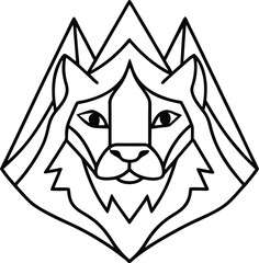 Geometric Lion Face Vector