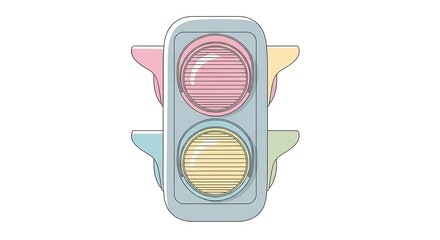 Pastel-Colored Traffic Light Illustration A Cute and Simple Design