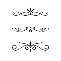 Gold text dividers doodle set. Wedding decorative elements. Divider ornament, borders, floral, vintage line separators. Hand drawn vector illustration isolated on white background. Set page dividers.
