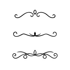 Gold text dividers doodle set. Wedding decorative elements. Divider ornament, borders, floral, vintage line separators. Hand drawn vector illustration isolated on white background. Set page dividers.
