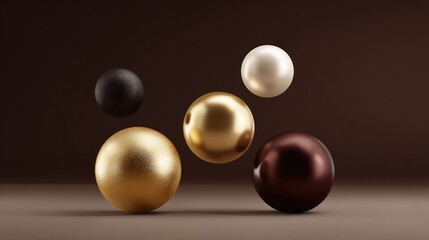 Elegant Arrangement of Colorful Decorative Balls on a Neutral Background