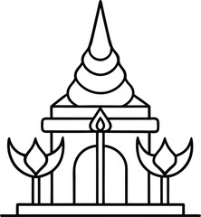 Stupa Dome with Floral Base Design