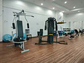 Fitness room.Fitness machines in a fitness club