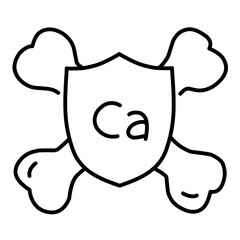 Bone Cancer vector outline