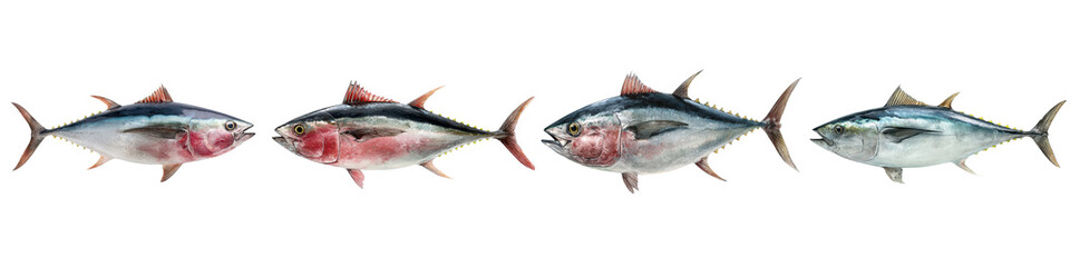Obraz premium Watercolor Tuna Fish Set: Seafood Illustration for Culinary Designs