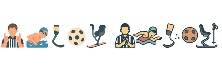 A collection of icons representing different sports activities