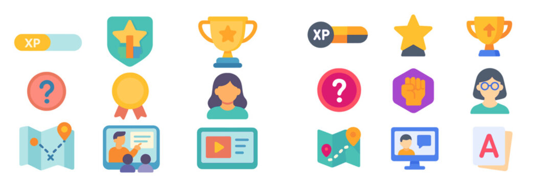 Interface elements depicting rewards and user engagement features in a digital application for gamification