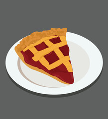  apple pie.Piece of pie with filling di atas piring