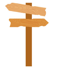 Retro grunge brown wooden plank signboard vector illustration