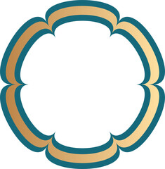 Gold Islamic badge outline template