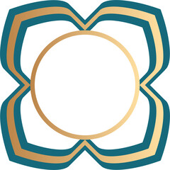 Islamic gold badge outline element