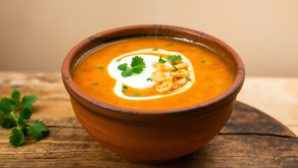 pumpkin soup with croutons