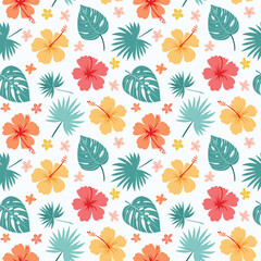 Tropical Flowers and Leaves