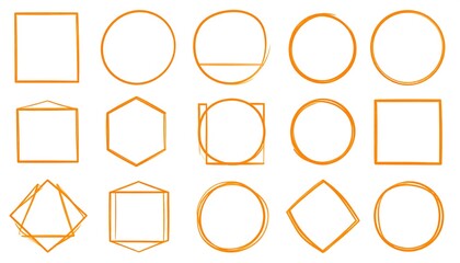 Collection of orange geometric frames
