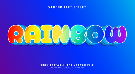 Rainbow 3d editable text effect Template Suitable for colorful theme