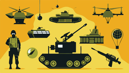 vector illustration of a military ship