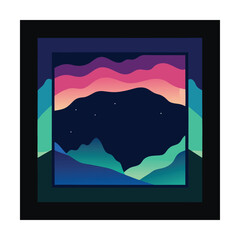 Naklejka premium Aurora Frames Featuring Colorful Northern Light Washes