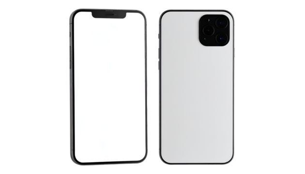  Modern Smartphone Design, Isolated on Transparent Background PNG