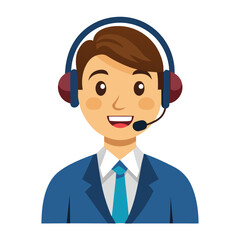 Help desk person with headset
