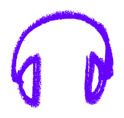 Headset Icon Audio Sound And Music Related Icon Crayon Chalk Drawing Vector