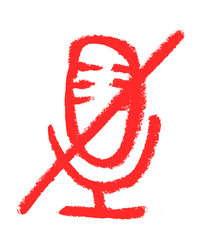 Sound Off Microphone Icon Audio Sound And Music Related Icon Crayon Chalk Drawing Vector