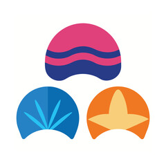 Fototapeta premium Smooth Racing Style Swim Cap Collection in Basic Designs