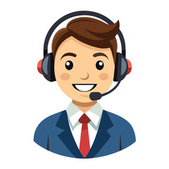 Telecommunication specialist in white background