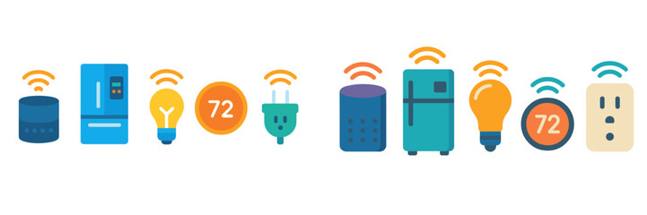 Smart home technology showcasing various devices for automation and energy management in a modern living space