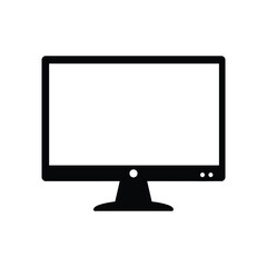 Modern flat panel display monitor for desktop computer pc vector illustration icon