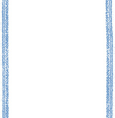 Obraz premium 手描きでエスニック風のブルーの縦ラインフレーム