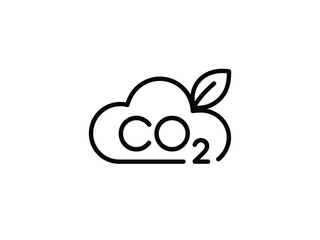 Obraz premium C O2 Cloud with Leaf and Text on White Background carbon dioxide