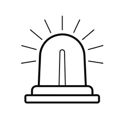 Simple line art illustration of a flashing warning light or siren.