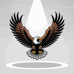 Obraz premium american bald eagle with flag