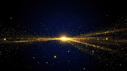 Golden Stardust Trail Across the Night Sky