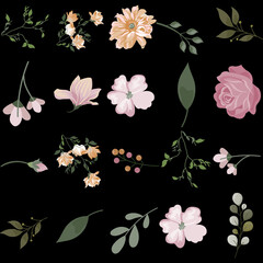 Florar Pattern. Abstract Floral Background Design with Artistic Botanical Elements