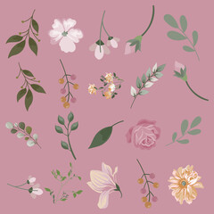 Florar Pattern. Abstract Floral Background Design with Artistic Botanical Elements