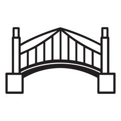 Elegant Arch Bridge Line Art Illustration  Architectural Design, Structure, and Engineering Concept