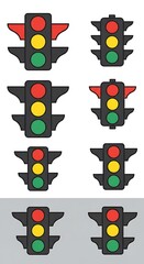 Traffic Light Icons A Collection of Colorful Signal Illustrations