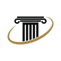 elegant pillar logo design concept for law and justice