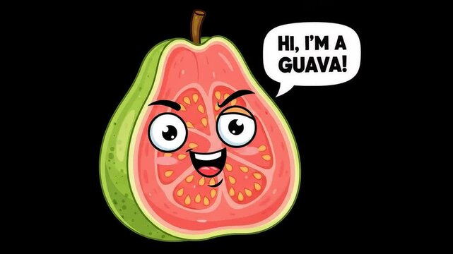 Cute Cartoon Guava Character Pixel Art Illustration