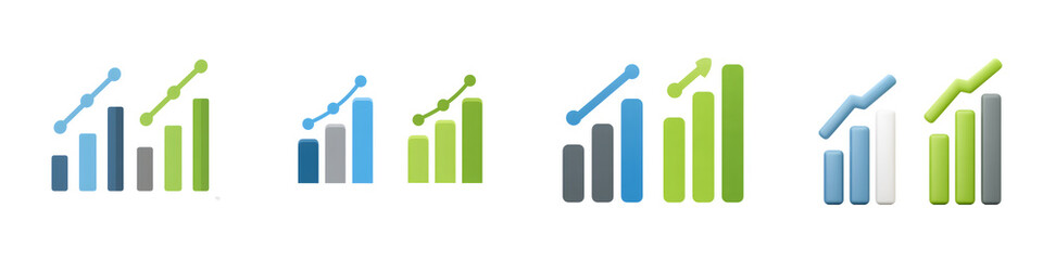 Business Growth Chart: Upward Trend with Colorful Bars and Arrows