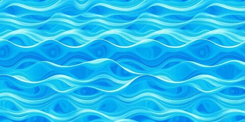 Obraz premium Abstract seamless blue wave pattern, calming ocean-like texture, smooth, artwork