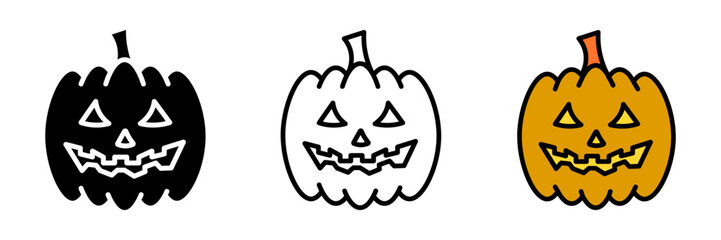 Pumpkin icon on white background