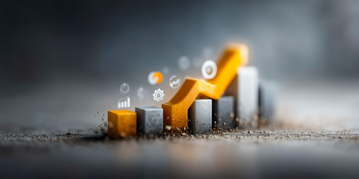 Glowing Break-Even Graph in 3D Scene with Revenue and Cost Analytics