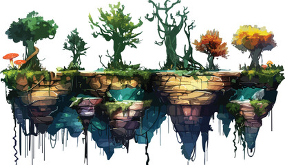 Game UI Element with Forest Platform